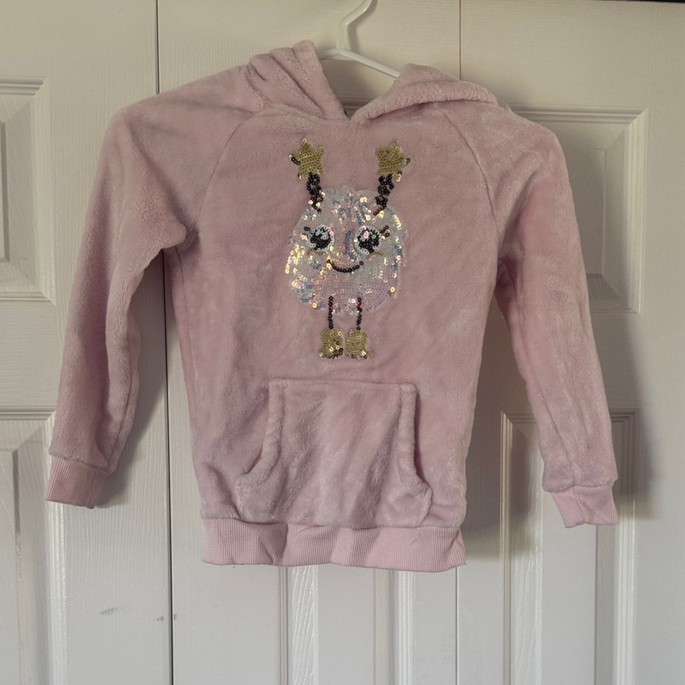 George Light Pink Kids Hoodie with Sequin Design